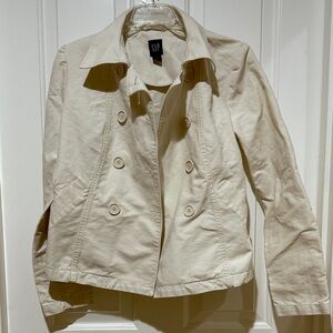 GAP Women's Beige Double-Breasted Pea Coat